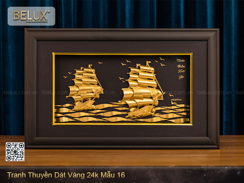 Tranh Thuyền Dát Vàng 24k Mẫu 16